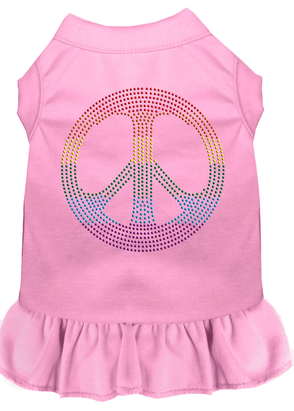 Rhinestone Rainbow Peace Dress Light Pink 4x