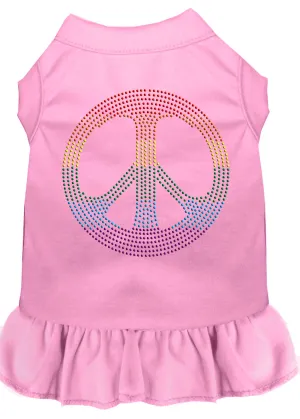 Rhinestone Rainbow Peace Dress Light Pink 4x