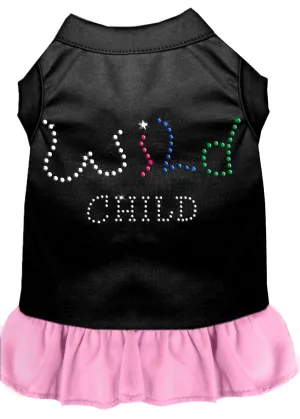 Rhinestone Wild Child Dress Black With Light Pink Sm