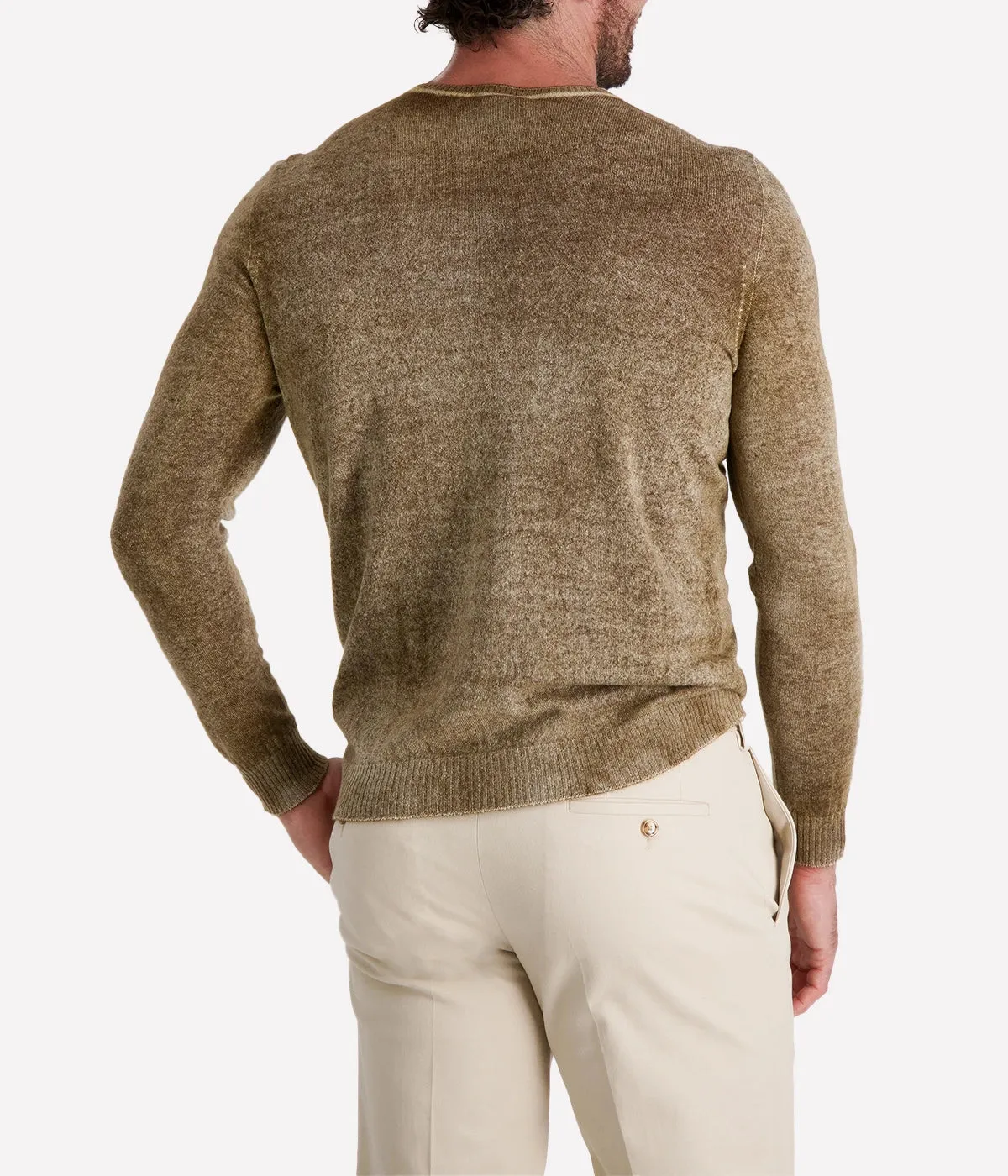 Round Neck Reversible Pullover in Sughero