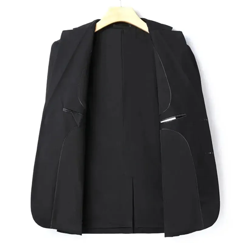 S-8XL (Blazer pants) Fashion Business Gentleman Italian Style Slim Solid Color Professional Suit