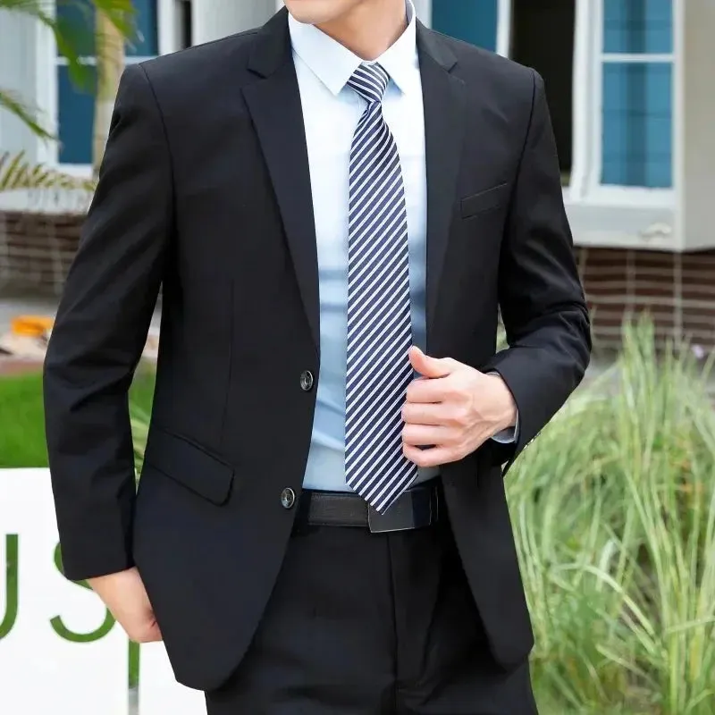 S-8XL (Blazer pants) Fashion Business Gentleman Italian Style Slim Solid Color Professional Suit