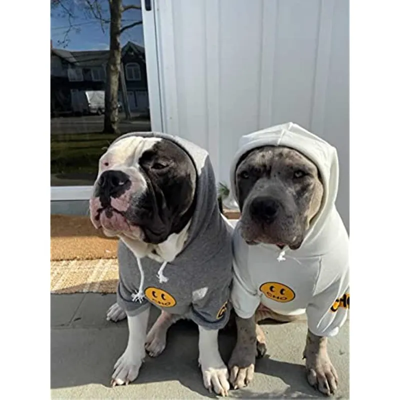 Smiley Dog Hoodie Stylish Dog Clothes Smiley Face Sweater Cotton Sweatshirt Fashion Outfit For Dogs Cats Puppy