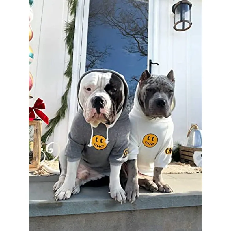Smiley Dog Hoodie Stylish Dog Clothes Smiley Face Sweater Cotton Sweatshirt Fashion Outfit For Dogs Cats Puppy