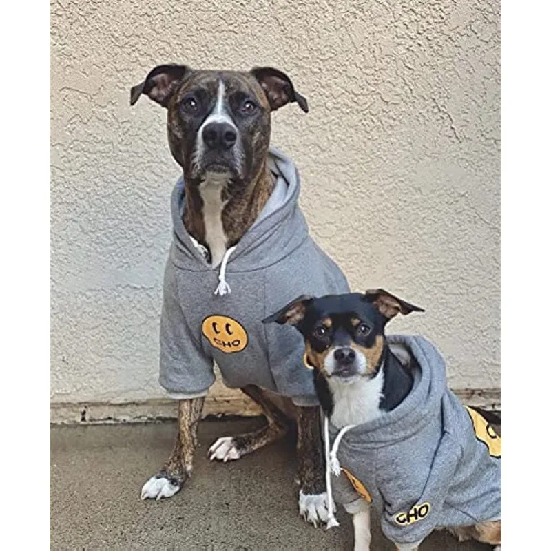 Smiley Dog Hoodie Stylish Dog Clothes Smiley Face Sweater Cotton Sweatshirt Fashion Outfit For Dogs Cats Puppy