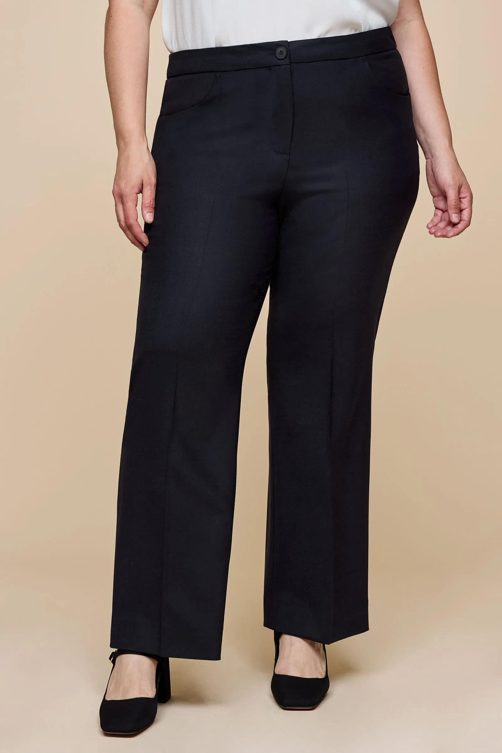 Tailored Wool Straight-leg Trousers Midnight