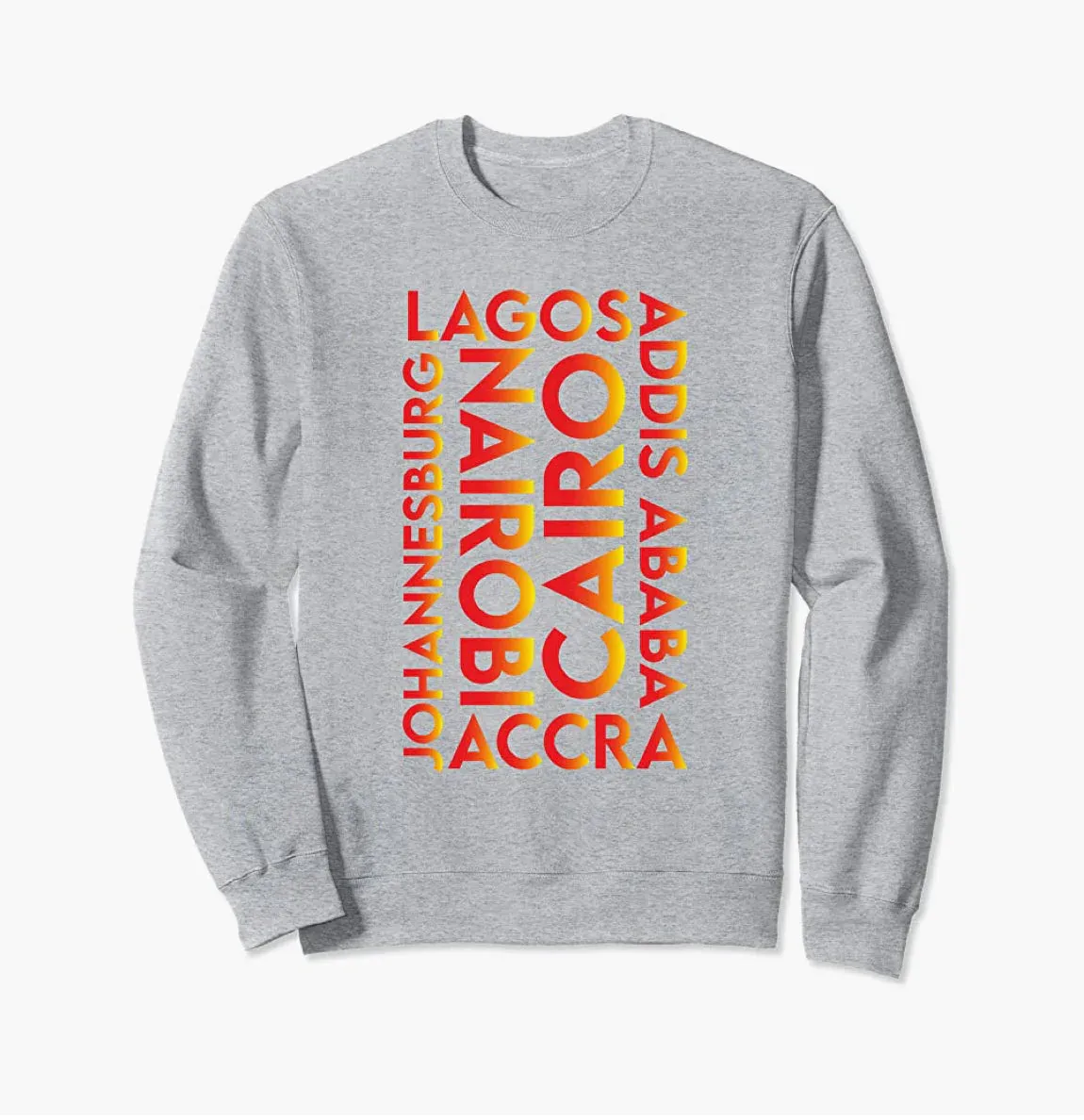 Top Afro Cities Pullover Sweatshirt by Berts Unisex
