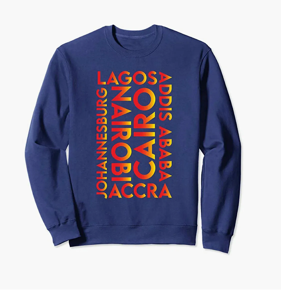 Top Afro Cities Pullover Sweatshirt by Berts Unisex