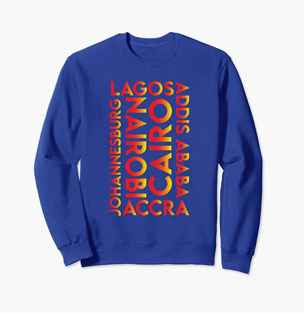 Top Afro Cities Pullover Sweatshirt by Berts Unisex