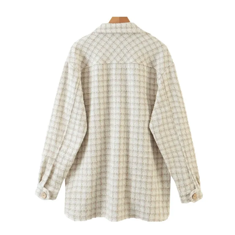 TWEED PLAID LOOSE IRREGULAR SHACKET