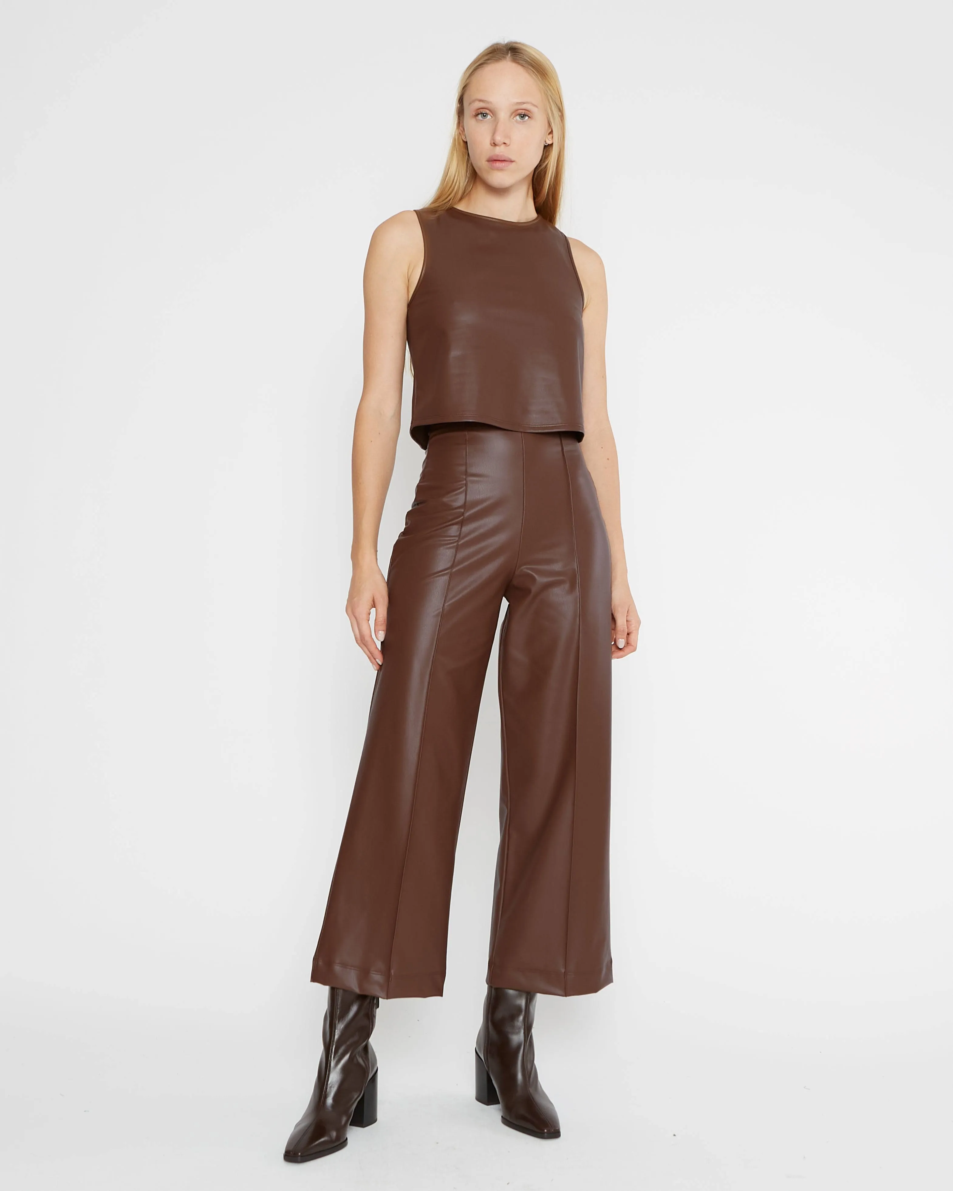 Vegan Leather Cropped Pants