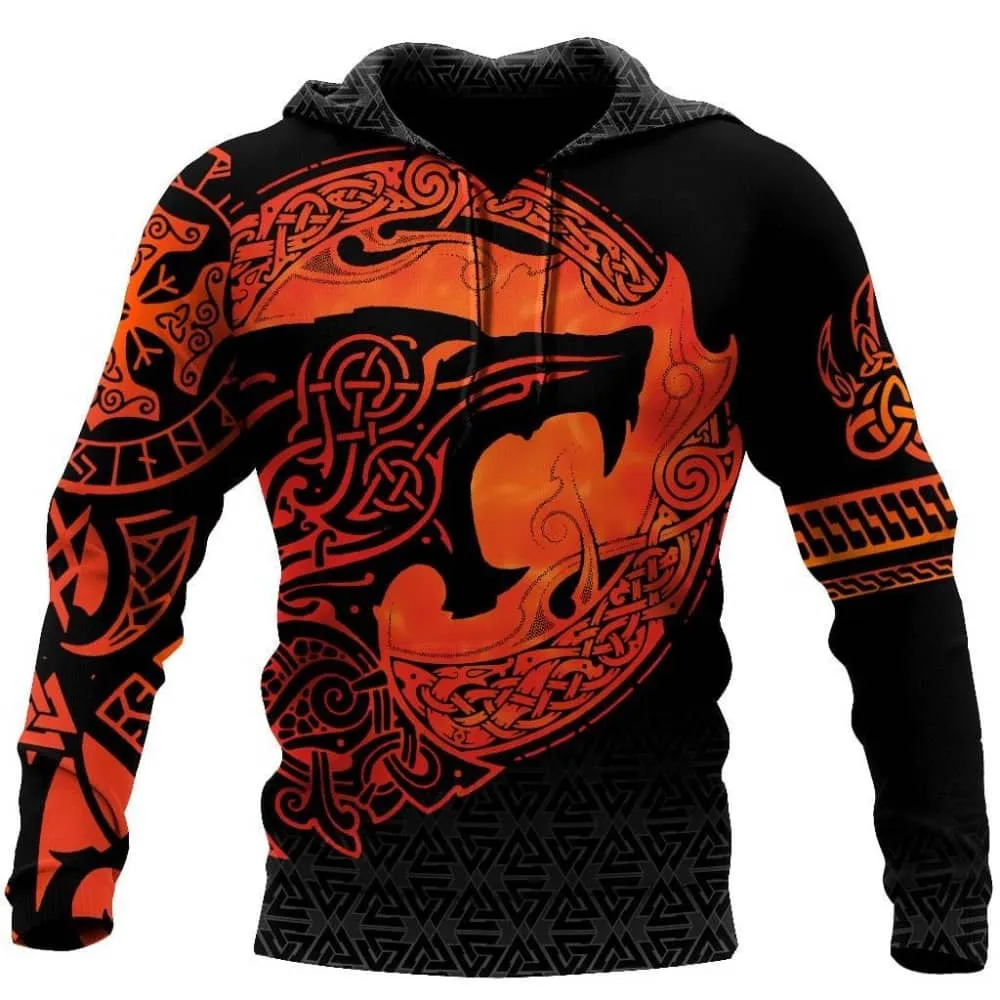 Viking Wolf Hooded Sweatshirts