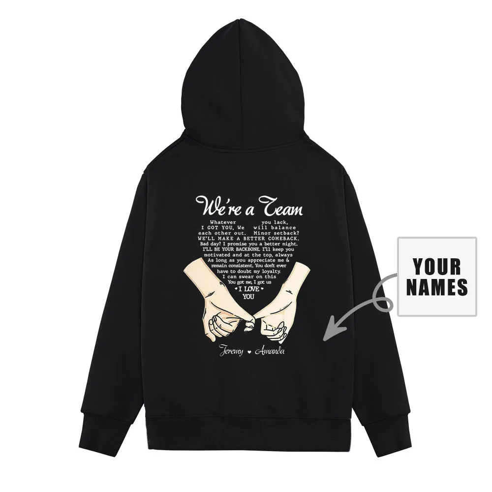 We're A Team Personalized Hoodies Gift For Couple