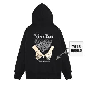 We're A Team Personalized Hoodies Gift For Couple