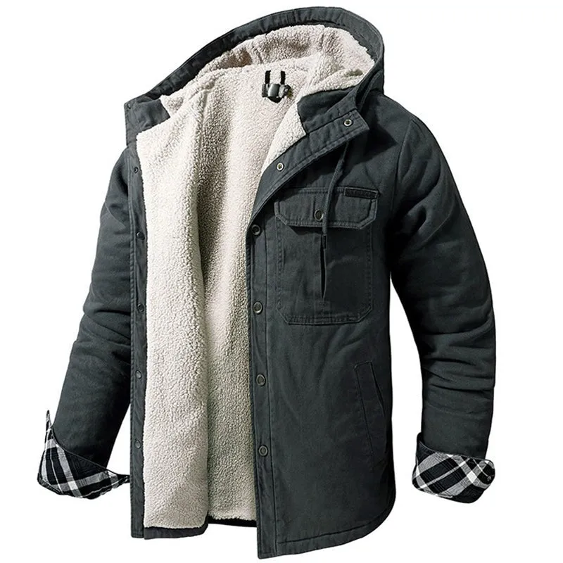 West Louis Classic Cotton Warm Hooded Windbreaker Parka