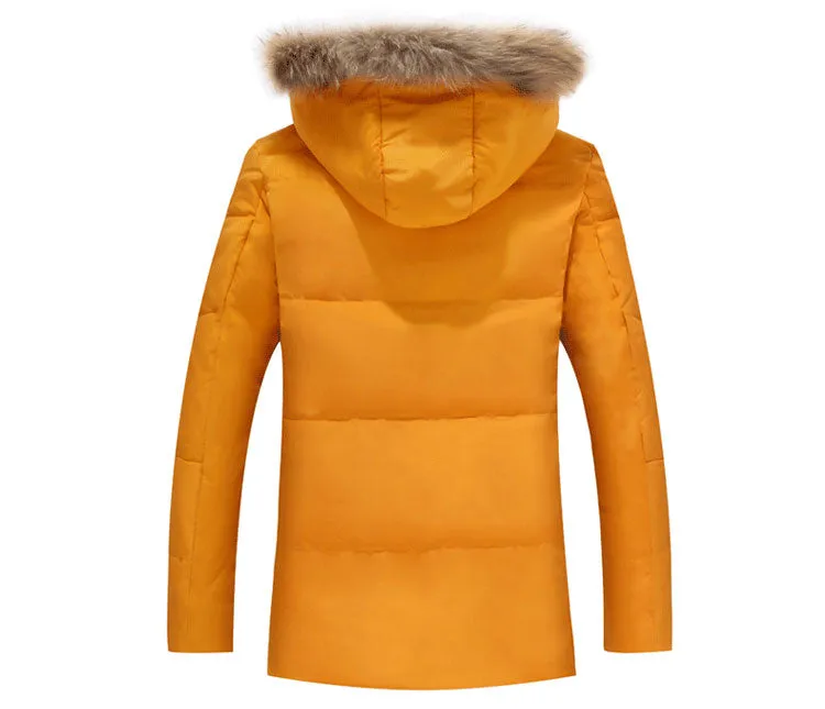 West Louis Detachable Fur Collar Real Rabbit Thick Coat
