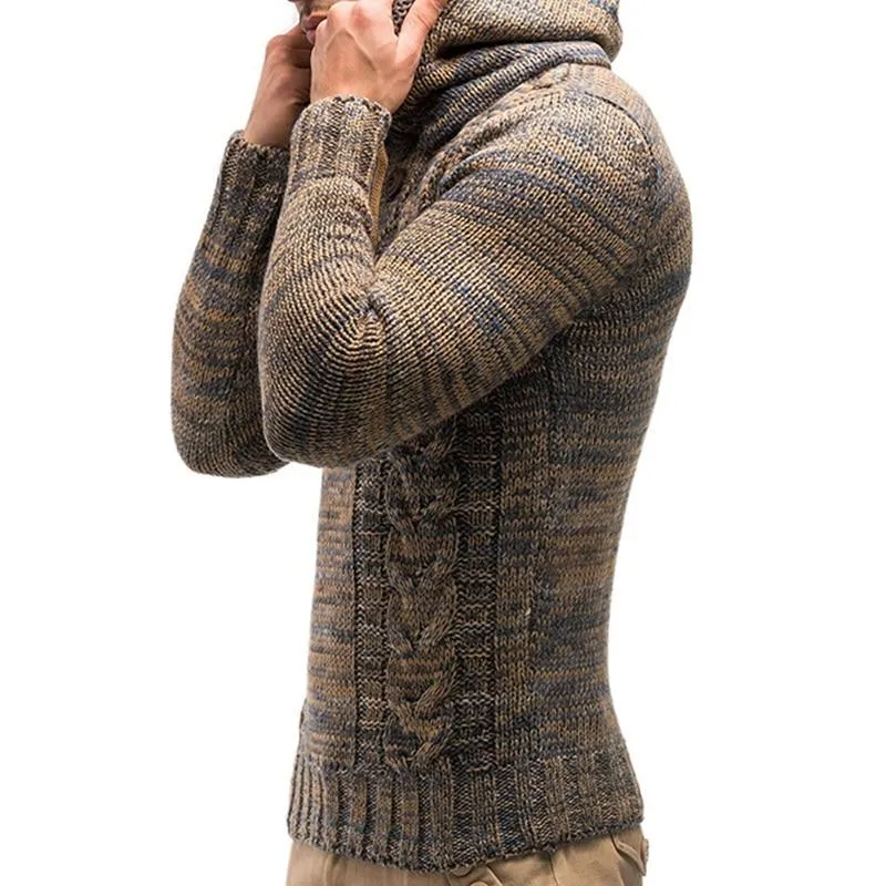 West Louis Knitted Turtleneck Top Sweater Hoodie