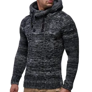 West Louis Knitted Turtleneck Top Sweater Hoodie