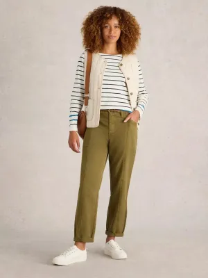 White Stuff Thea Trousers in Khaki Green