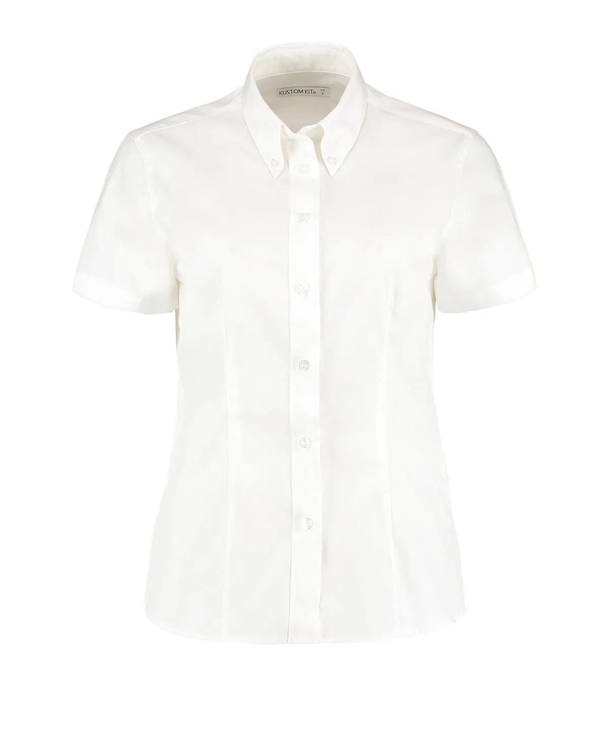 White* - Women's corporate Oxford blouse short-sleeved (tailored fit)